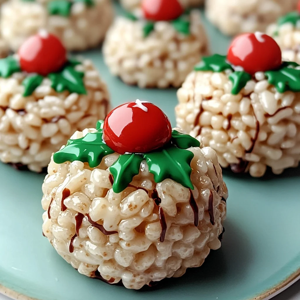 No-Bake Rice Krispie Christmas Puddings