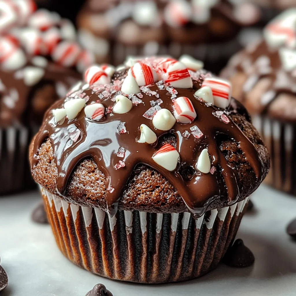 Peppermint Hot Chocolate Muffins
