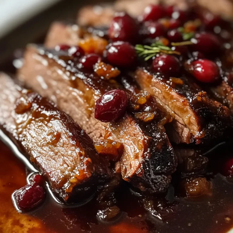 Slow Cooker Cranberry Glazed Brisket