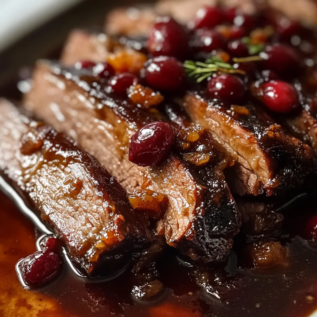 Slow Cooker Cranberry Glazed Brisket